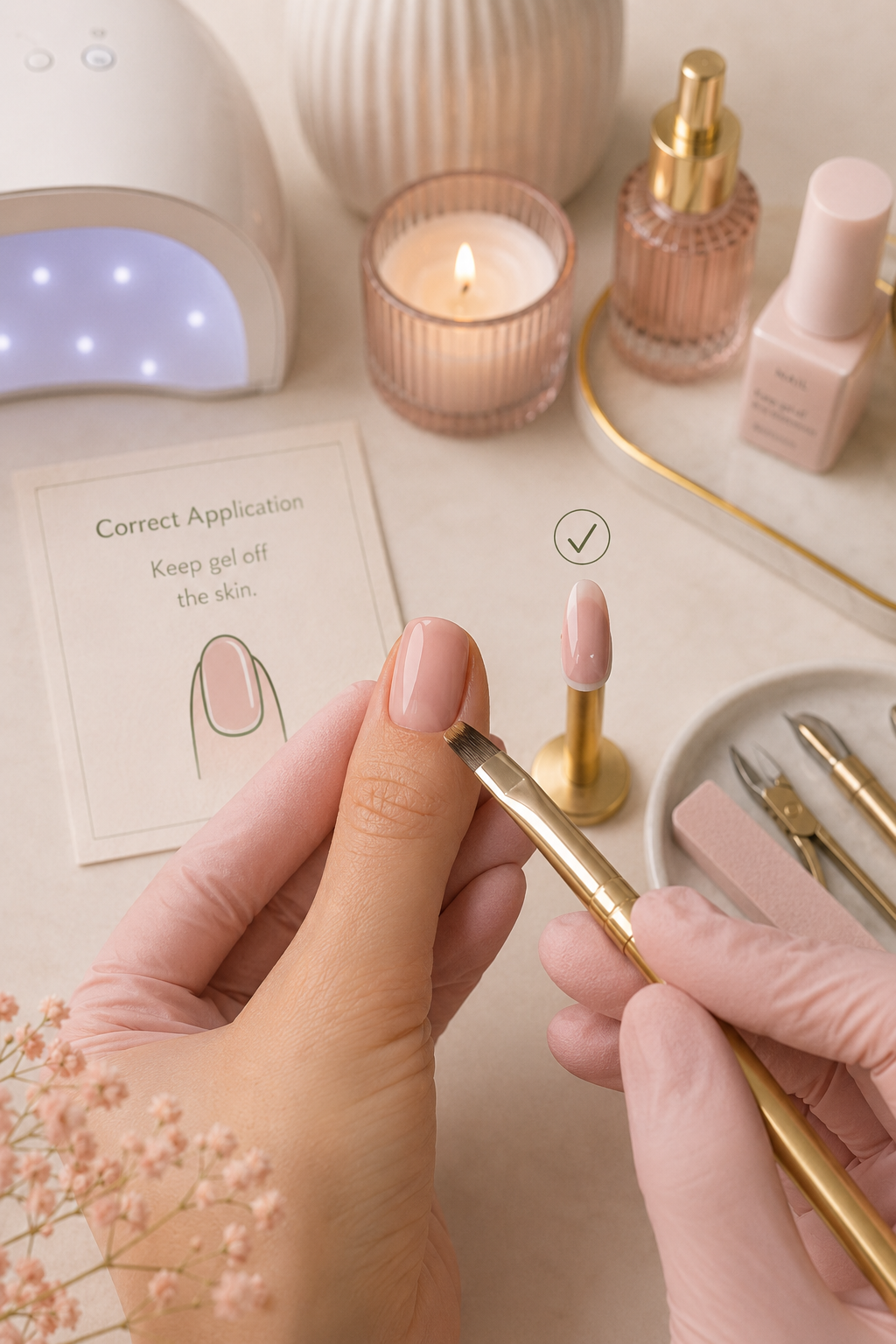 Elegant nail care in progress